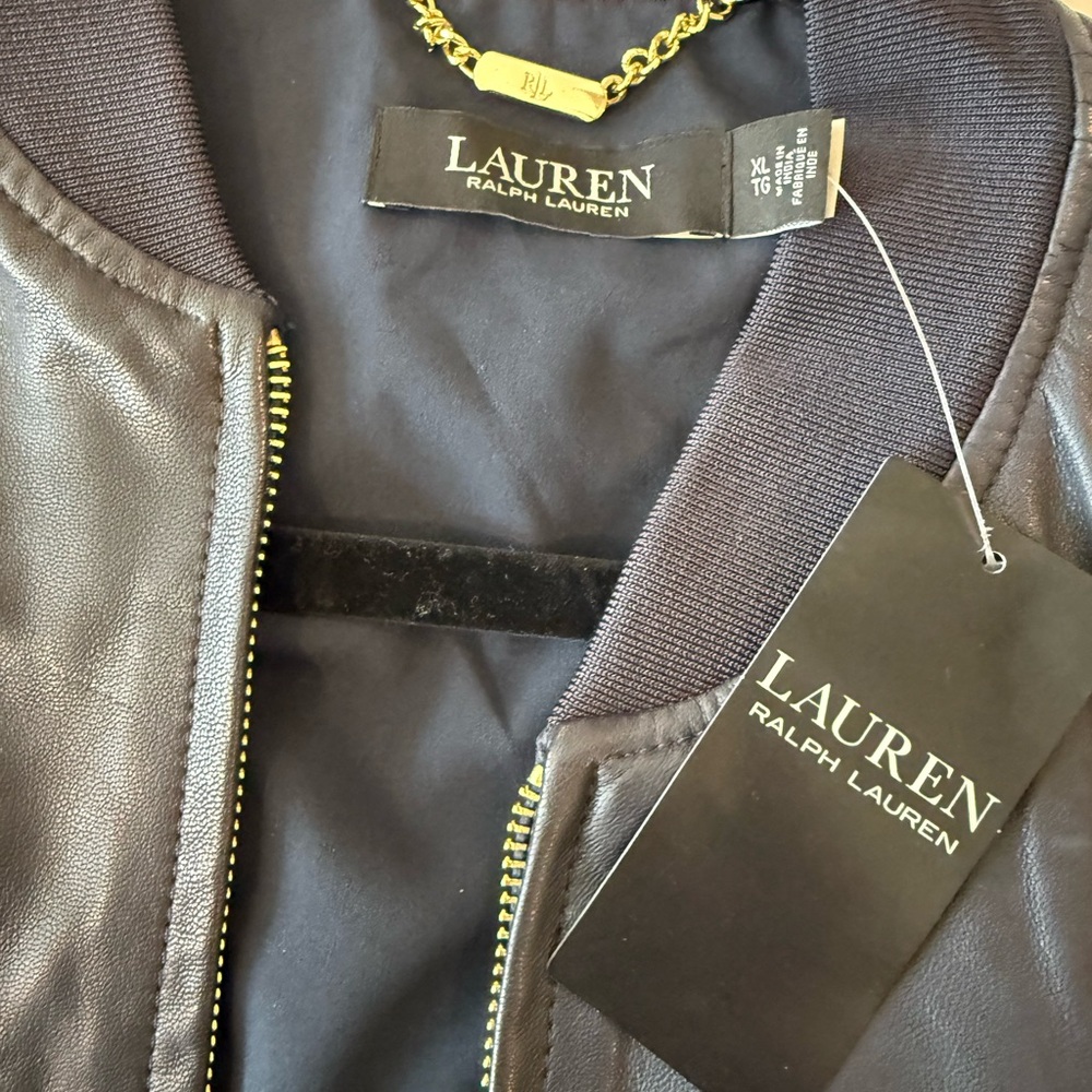 Lauren Ralph Lauren Navy Leather Jacket